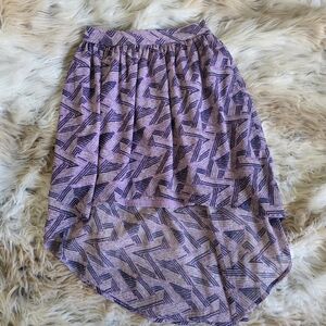 Converse Lavender & Navy Geometric High-Low Skirt